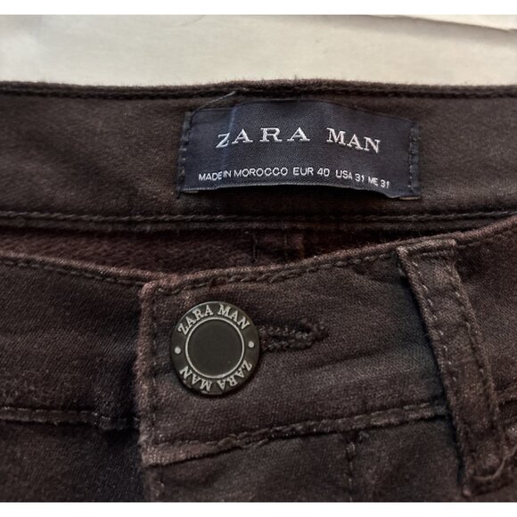 Zara Man Brown Denim Pants Size 31 - Picture 3 of 7